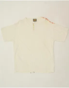 ENERGIE Mens T-Shirt Top Small Off White Cotton