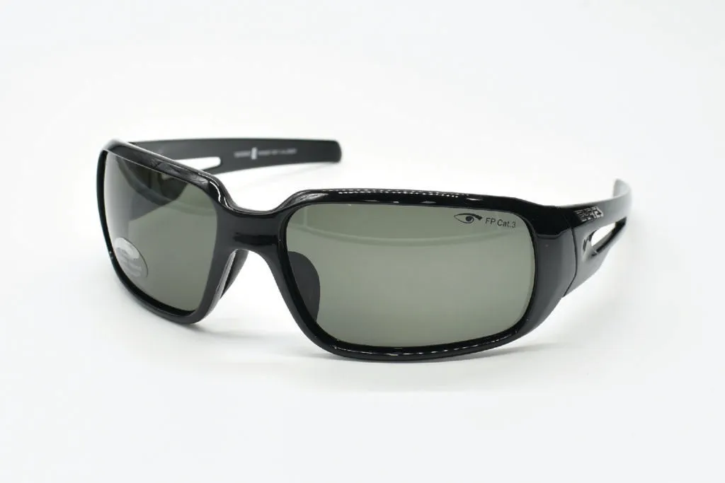 Eyres CHILLI Shiny Black Frame Polarised Grey Lens