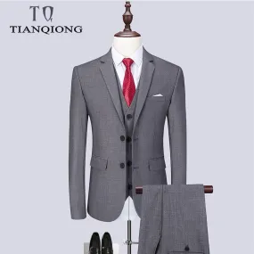 Fashion Men's Latest Coat Pant Designs Casual Business Suit 3 Pieces Set /Men's Suits Blazers Trousers Pants Vest Waistcoat