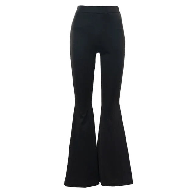 FashionSierra - Fashion Women Slimming Pants Elastic High Waist Bell Bottoms Clothing Female Casual Flared Long Trousers