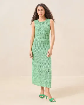 Faye Green Crochet Column Dress