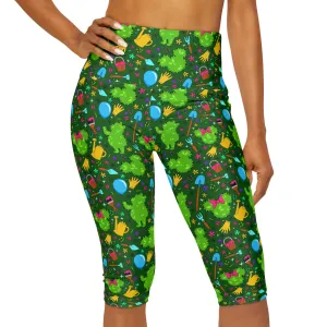 Flower And Garden Athletic Capri Leggings