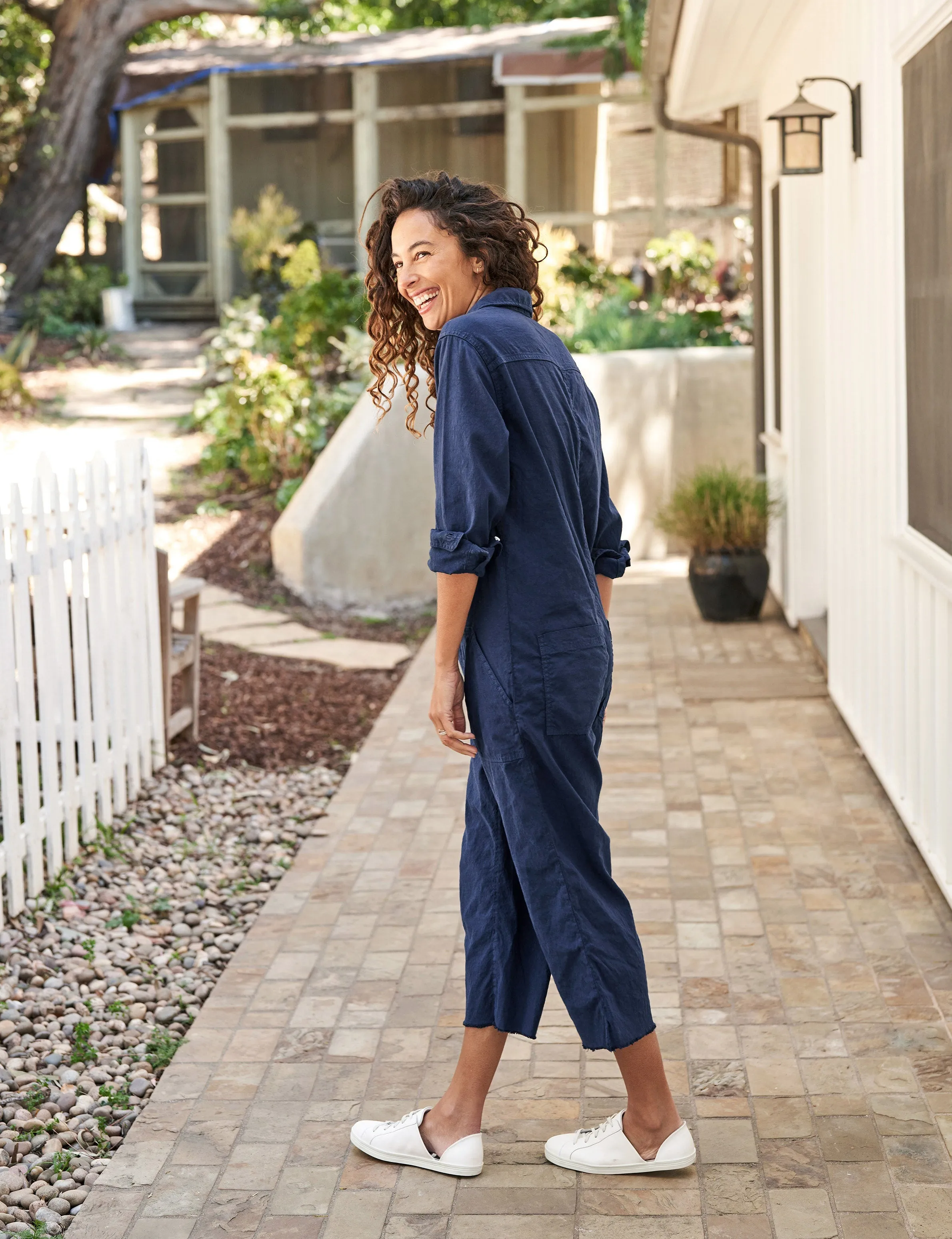 Frank & Eileen - Northern Ireland Playsuit in Navy