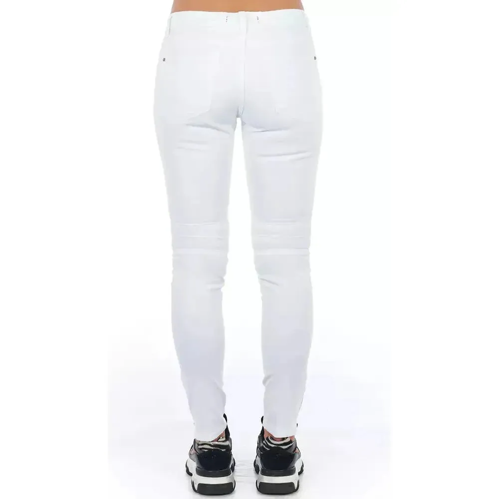 Frankie Morello White Cotton Women Jeans