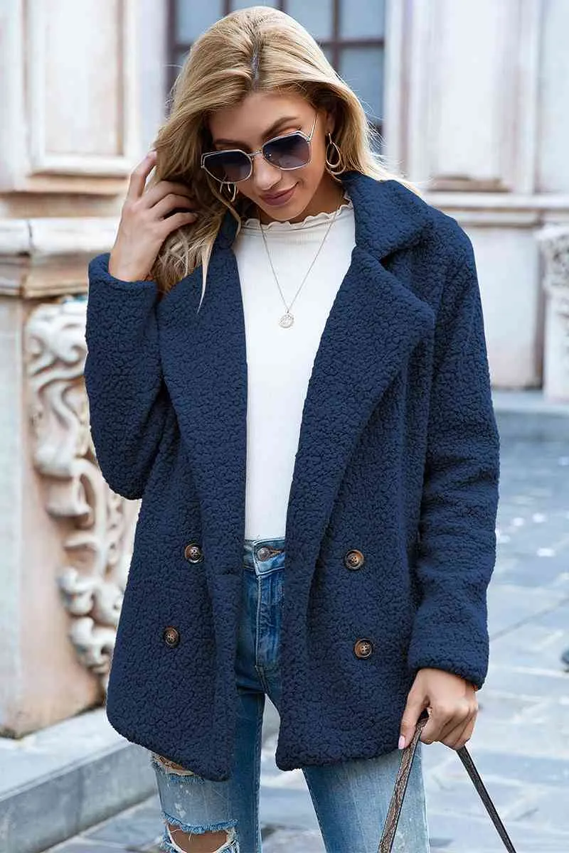 Full Size Lapel Collar Sherpa Coat (BFD) T