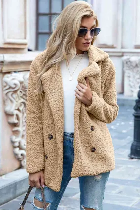 Full Size Lapel Collar Sherpa Coat (BFD) T