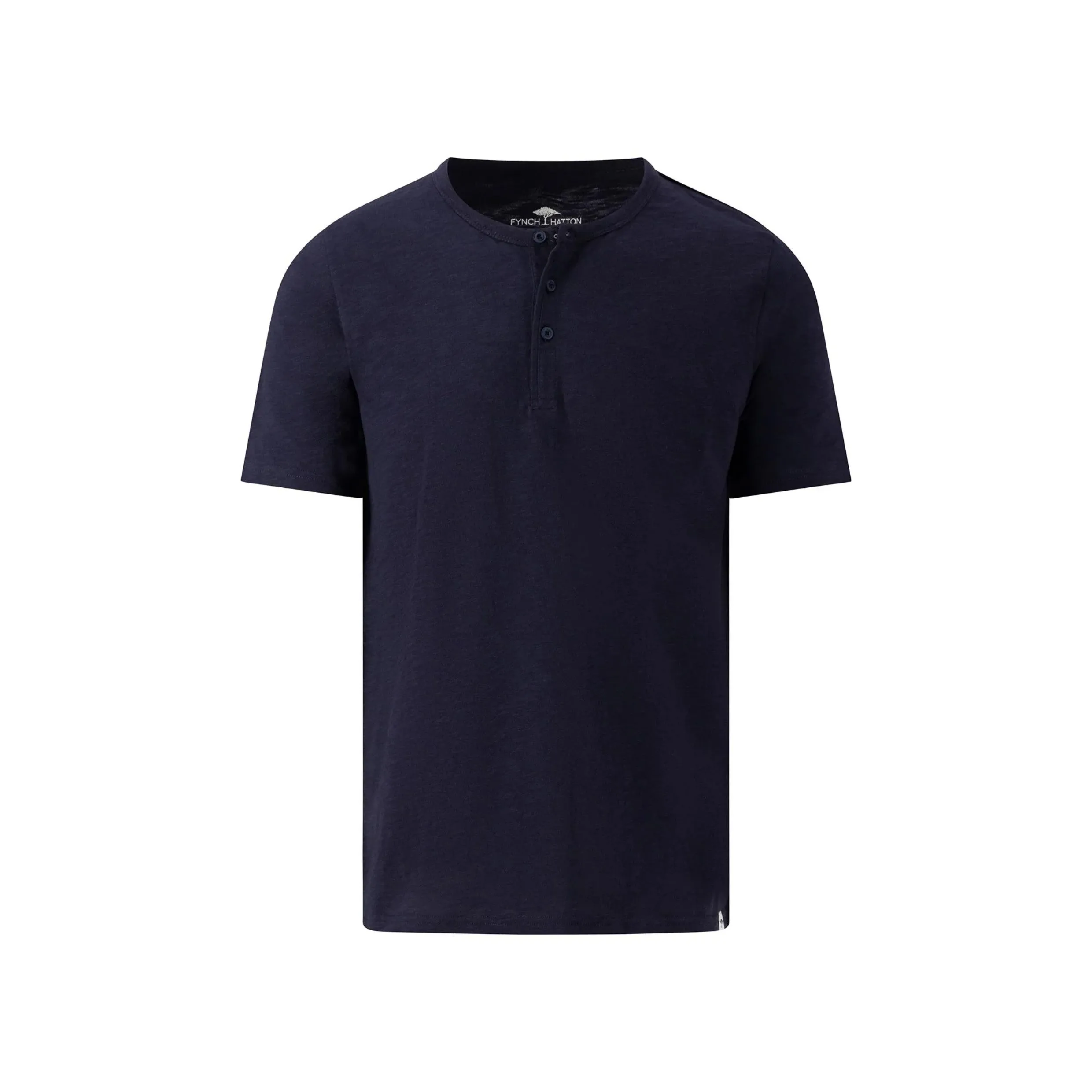 Fynch-Hatton Henley Slub Casual Fit Polo T-shirt 14131806 Navy