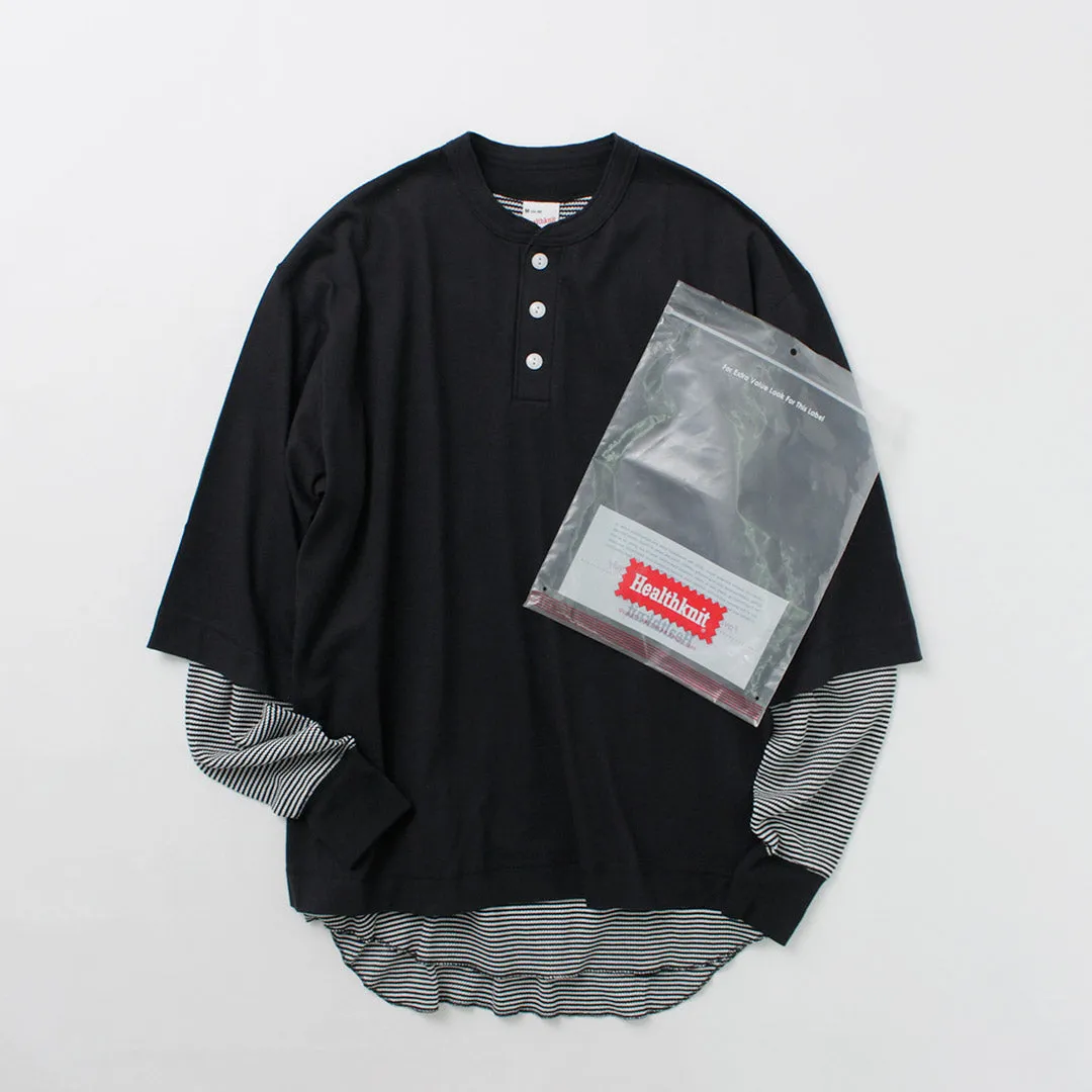 HEALTHKNIT / 2 Pack T-Shirt 7/10 Sleeve   Long Sleeve Waffle