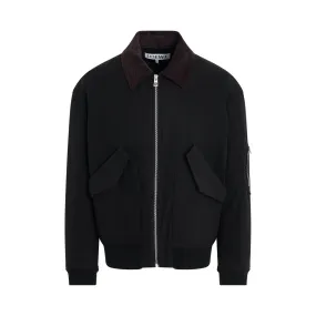 High Pocket Bomber Jacket in Black