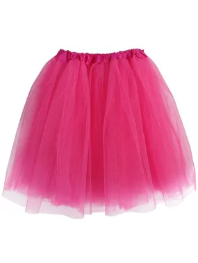 Hot Pink Plus Size Adult Tutu Skirt - Women's Plus Size 3- Layer Basic Ballet Costume Dance Tutus