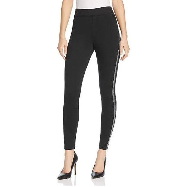 Hue Plus Metallic Tuxedo Ponte-Knit Leggings