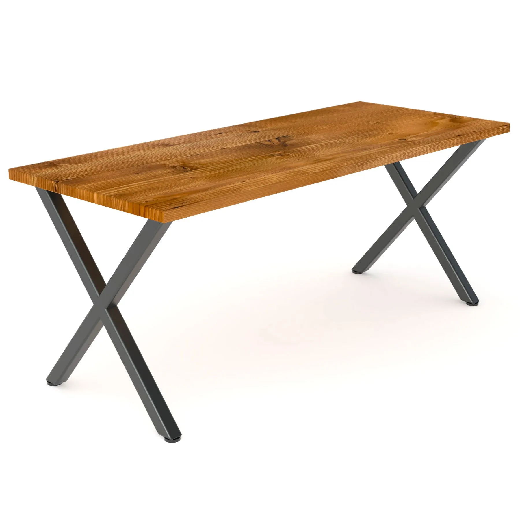 Industrial Modern X Frame Reclaimed Wood Desk