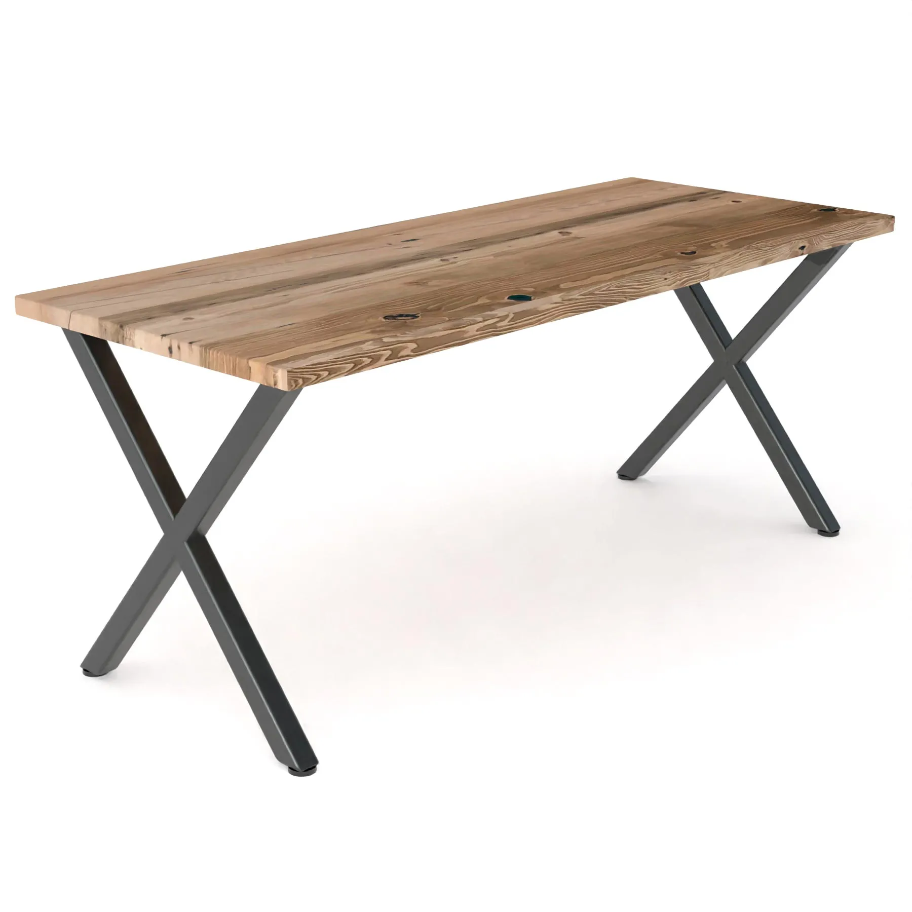 Industrial Modern X Frame Reclaimed Wood Desk