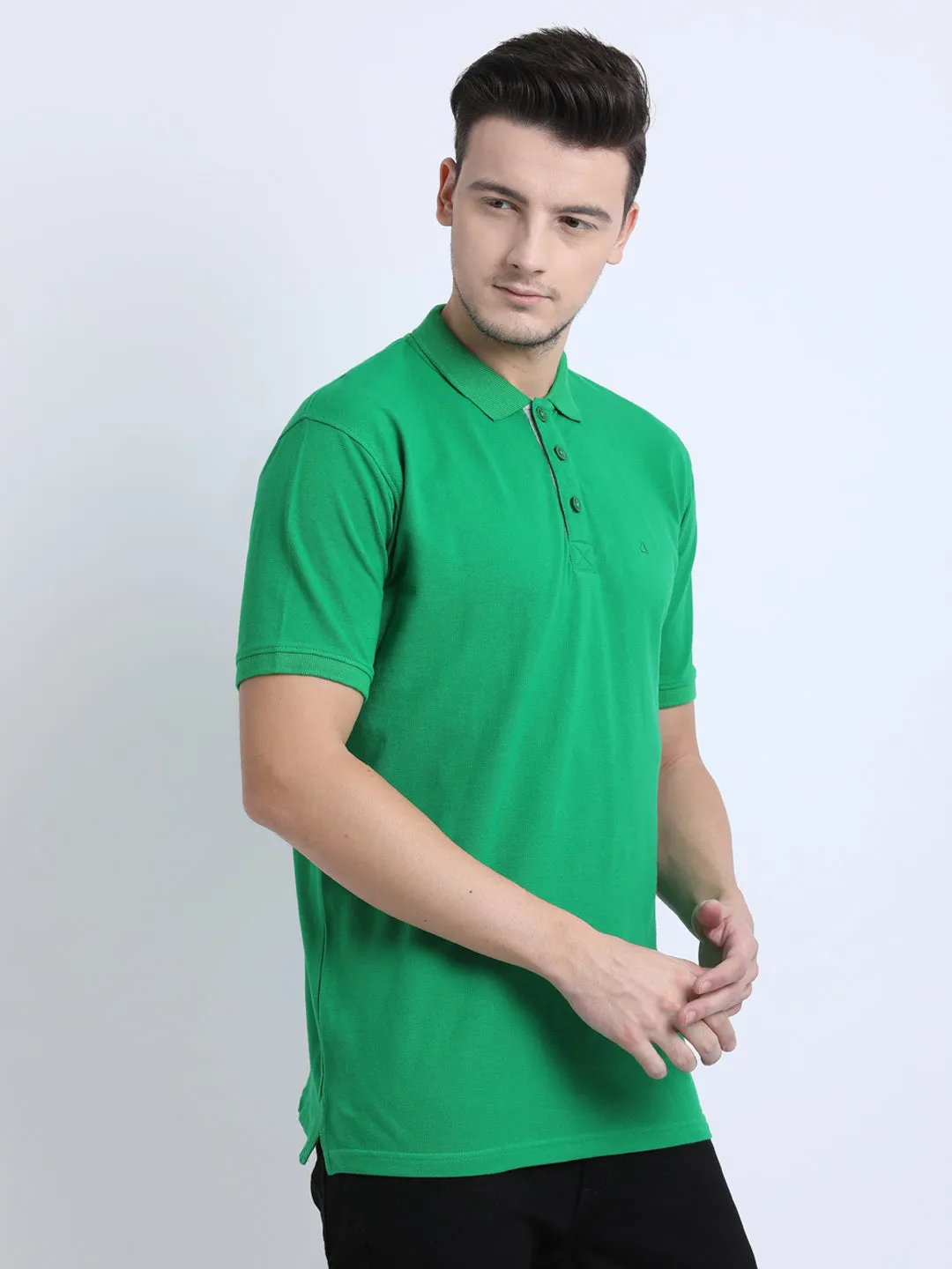 JDC Casual Solid T Shirts-Green