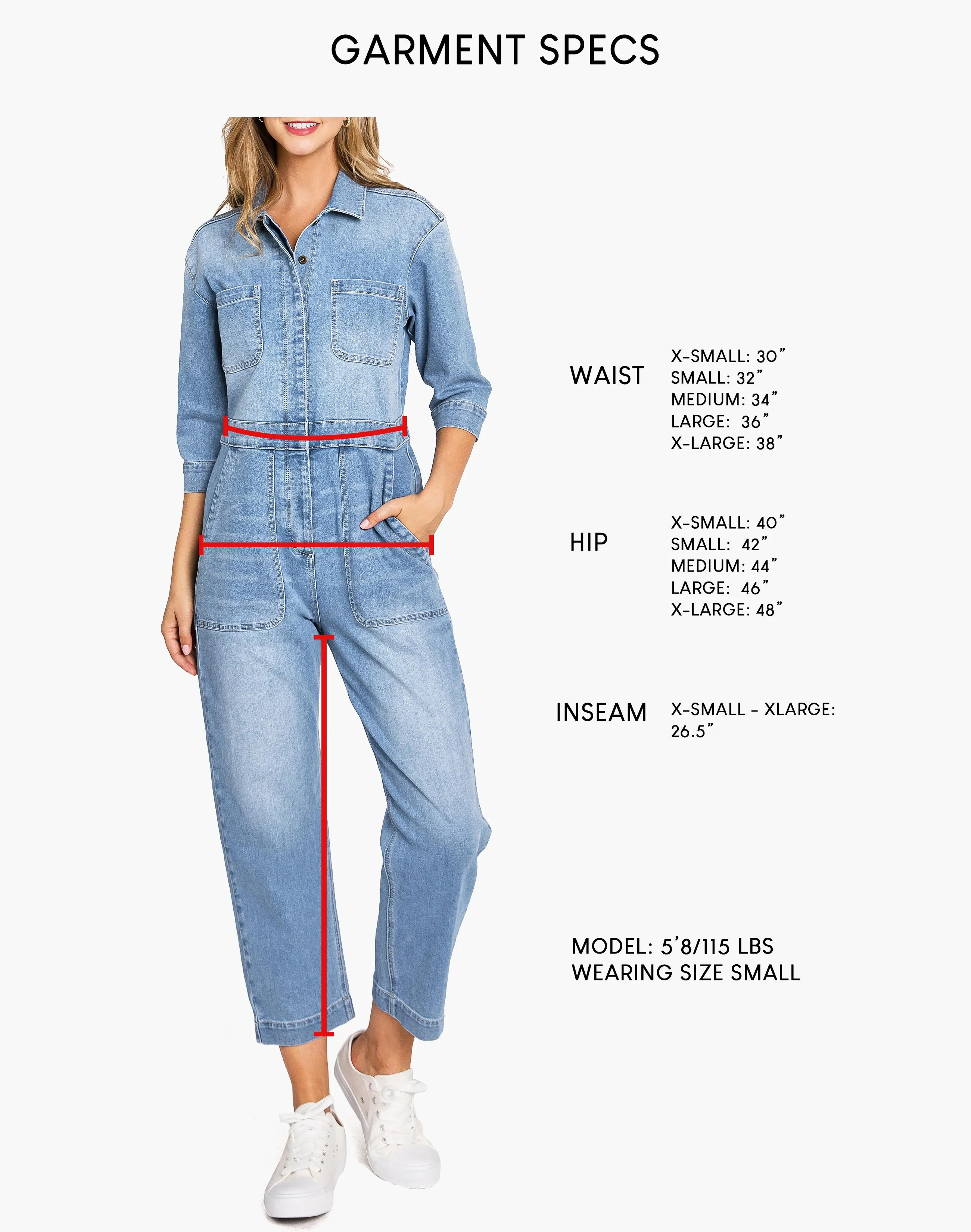 Lana Roux Aviator Relax Denim Utility Coverall Jumpsuit