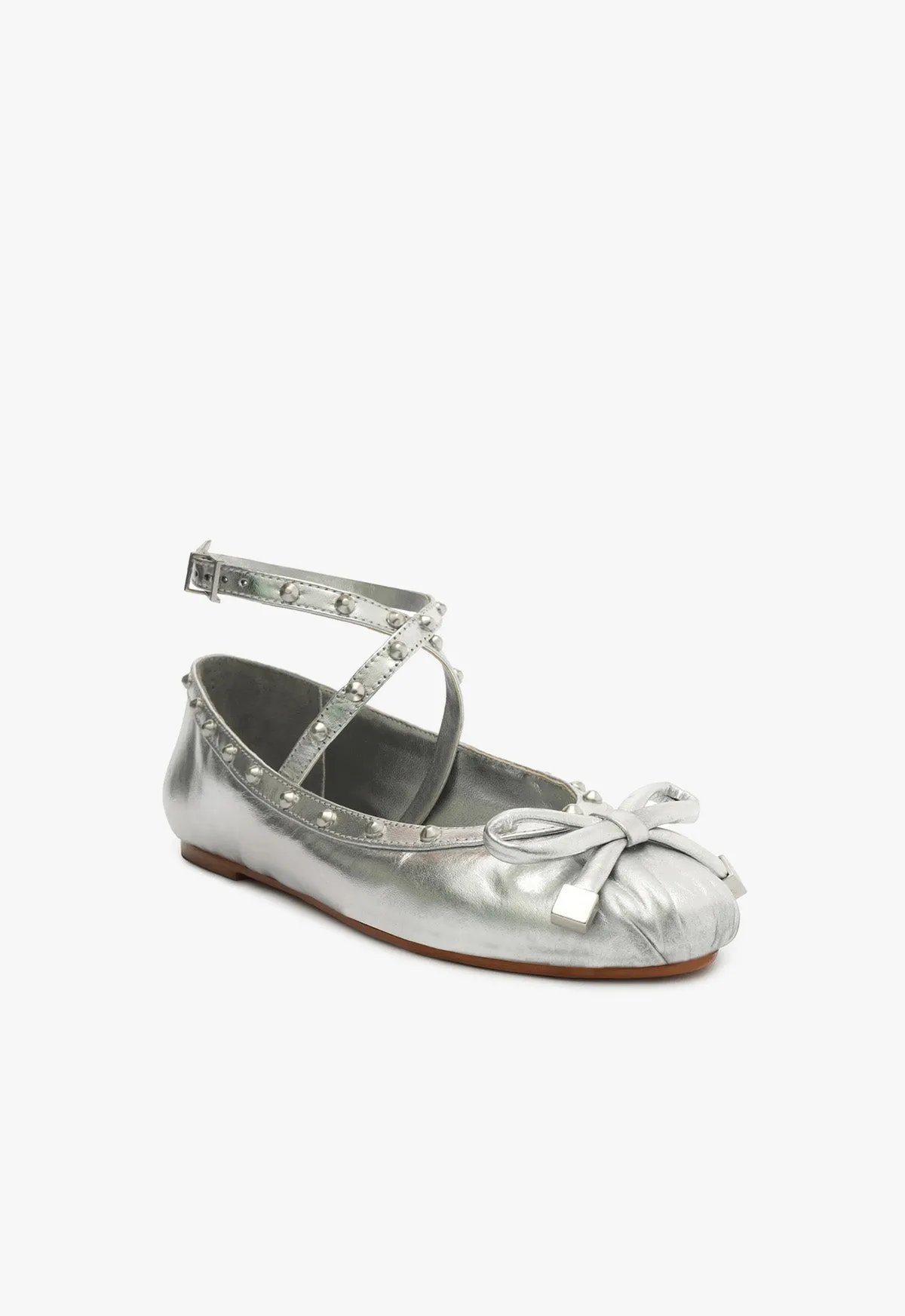 Larissa Metallic Leather Flat