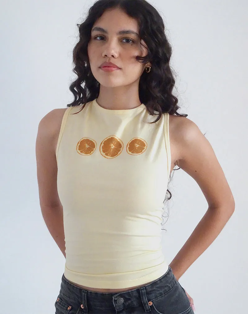 Leen Tank Top in Buttermilk Oranges