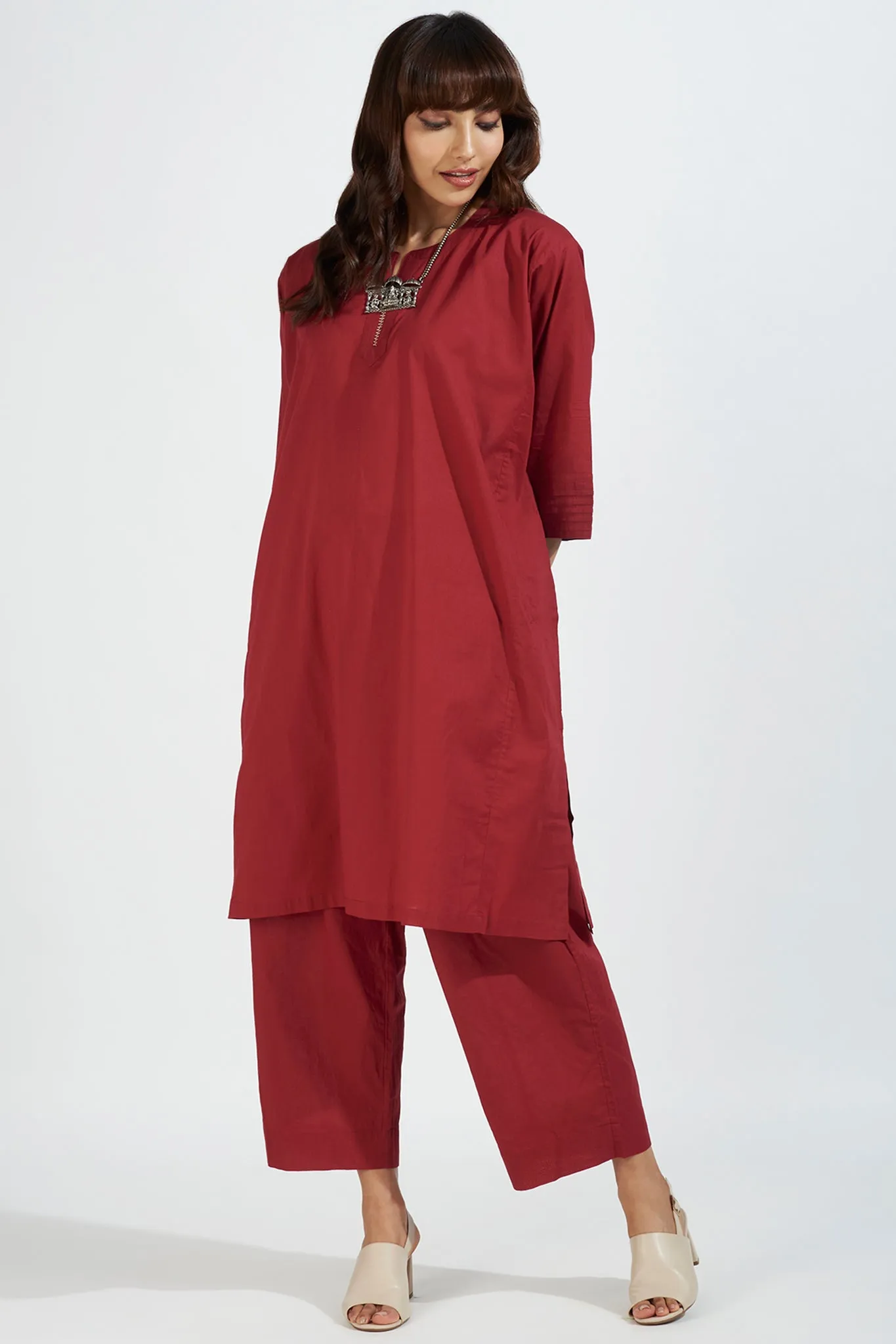 leisure tunic - ruby rendezvous & poppy petals