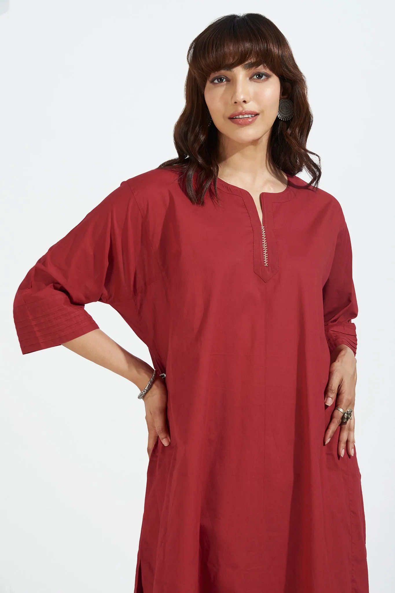 leisure tunic - ruby rendezvous & poppy petals