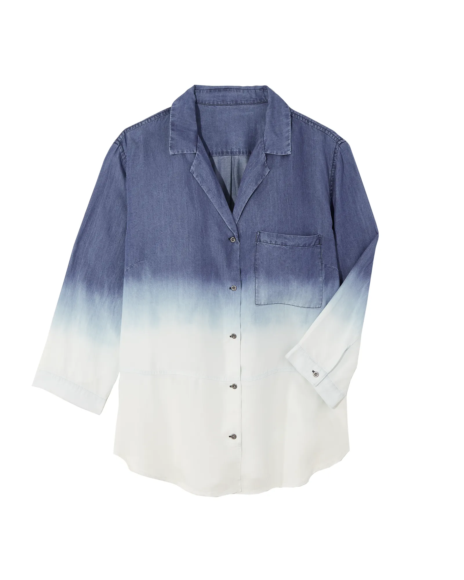 Lisa Dip-Dyed Top | Medium Wash / White