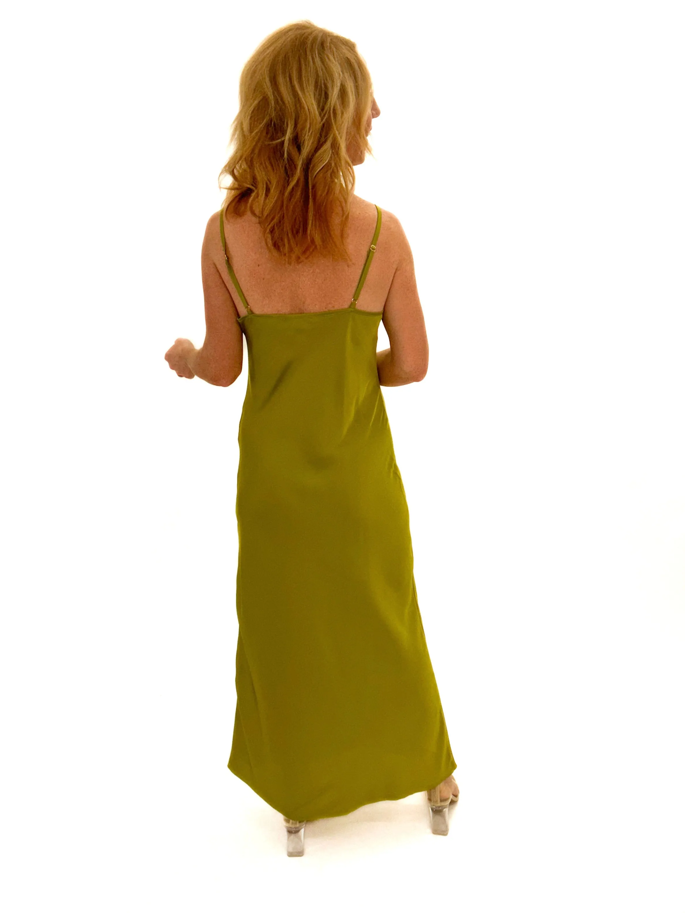 Lucy's Lime Green Zip Slip Dress