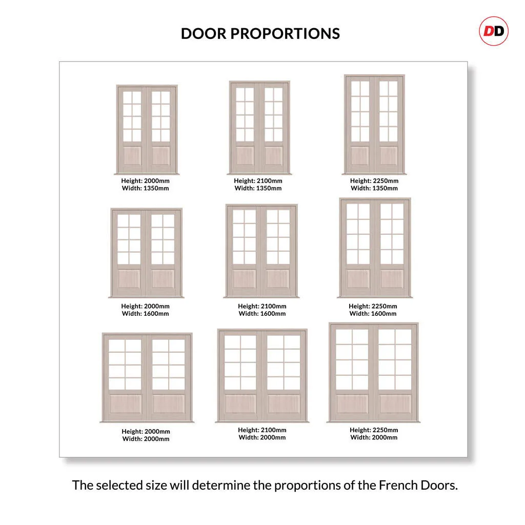 Made to Measure External Aintree Traditional French Doors - 57mm Thick, Six Colour Options - Double Glazing