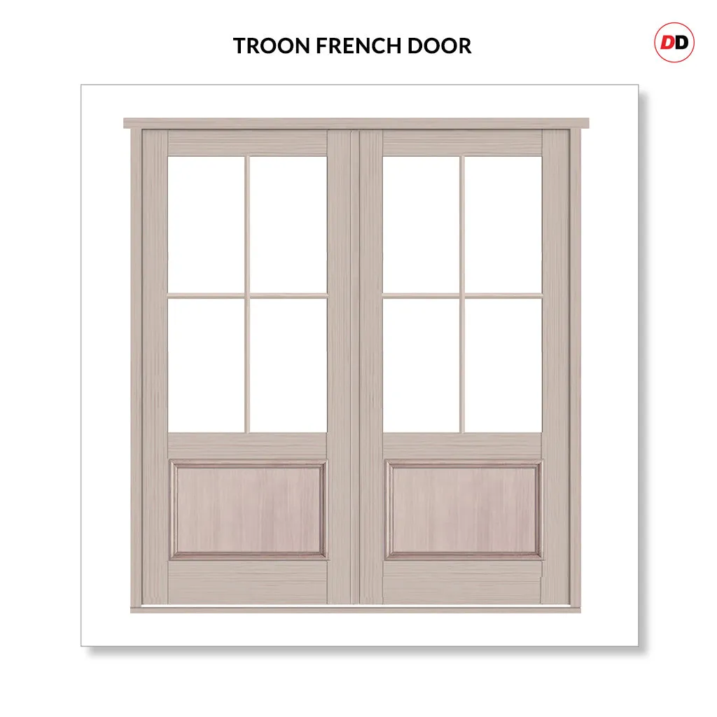 Made to Measure External Ascot Traditional French Doors - 57mm Thick, Six Colour Options - Double Glazing