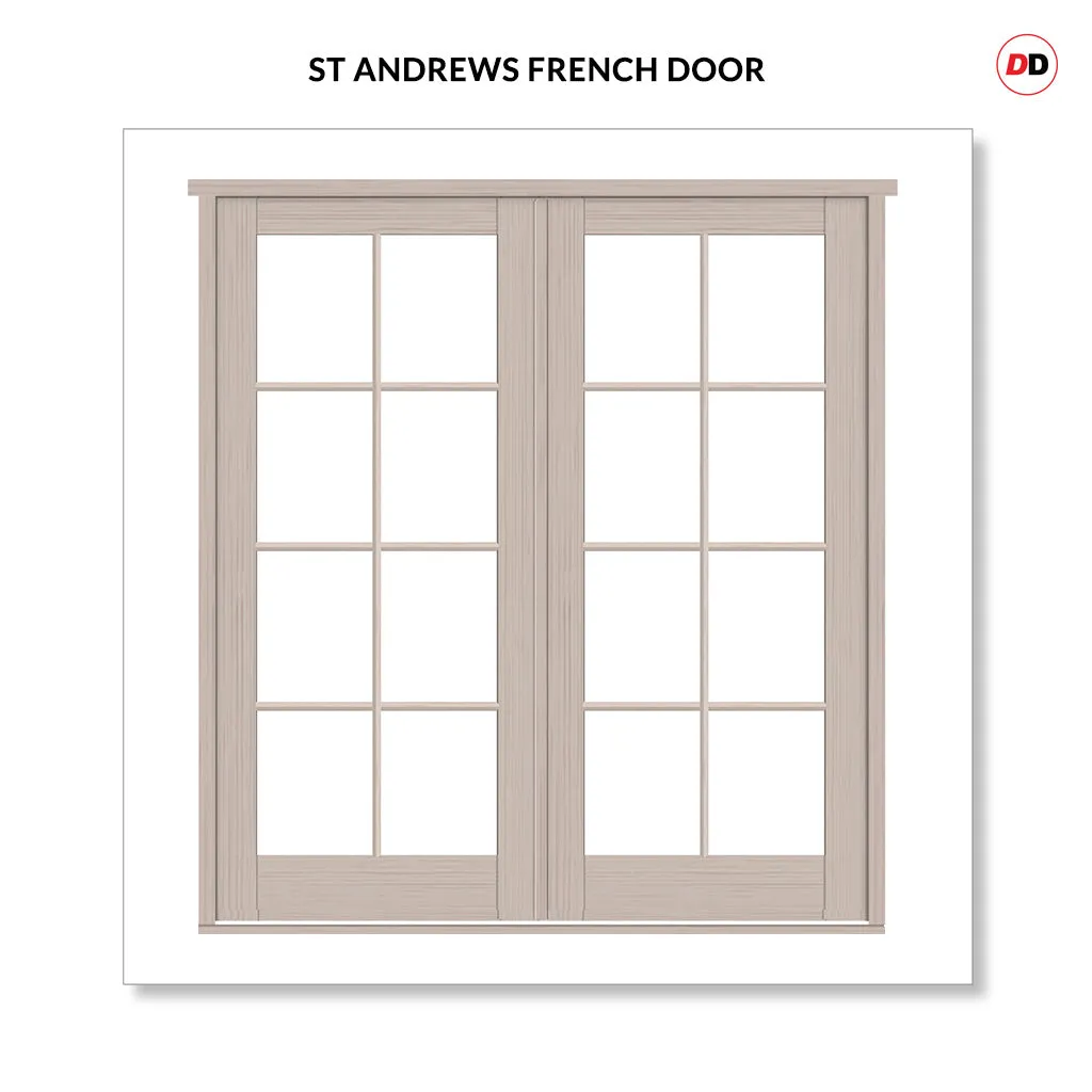 Made to Measure External St Andrew Heritage French Doors - 57mm Thick, Six Colour Options - Double Glazing