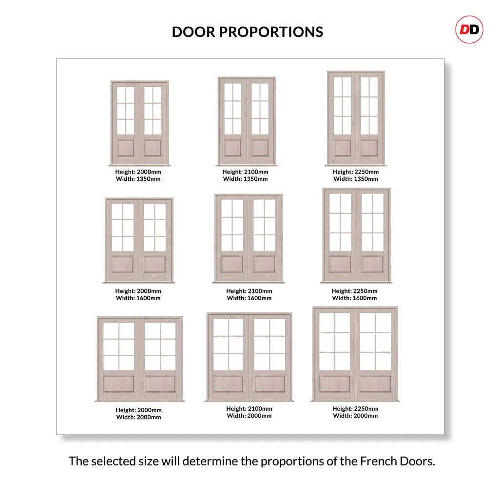 Made to Measure External Sunningdale Heritage French Doors - 57mm Thick, Six Colour Options - Double Glazing