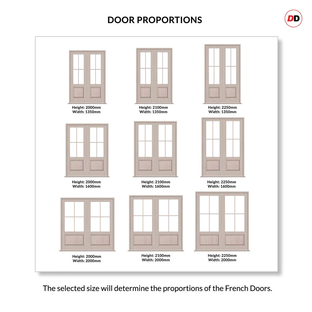 Made to Measure External Troon Heritage French Doors - 57mm Thick, Six Colour Options - Double Glazing