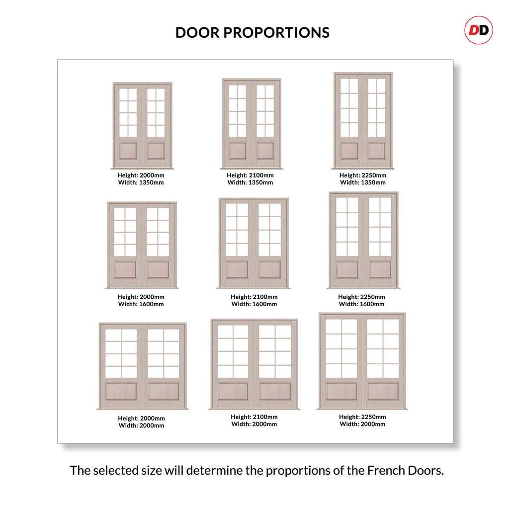 Made to Measure External Turnberry Heritage French Doors - 57mm Thick, Six Colour Options - Double Glazing