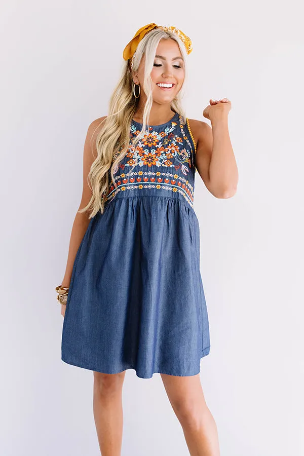 Margs In Milan Embroidered Chambray Dress