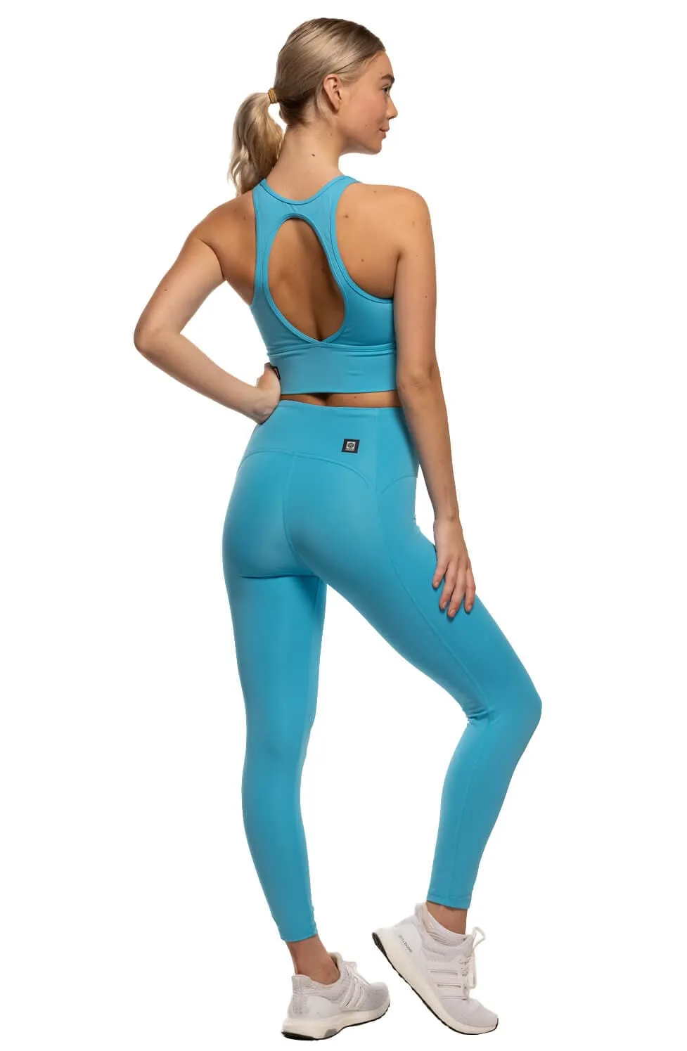 Maya 7/8 Leggings - Cyan Blue