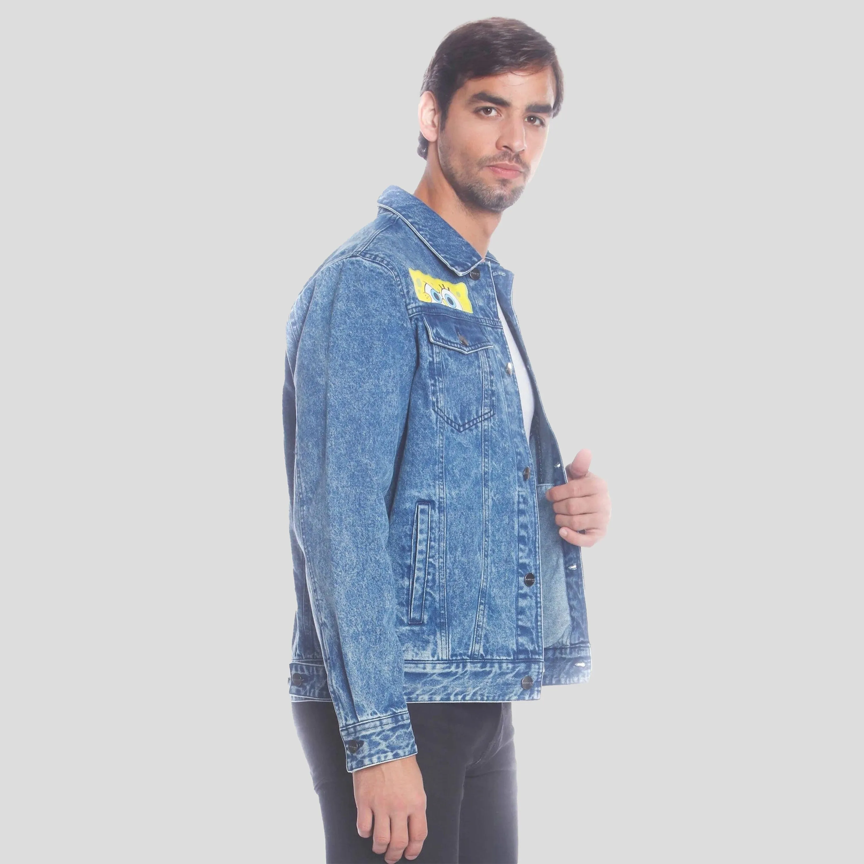 Members Only Men's SpongeBob Nickelodeon Denim Jacket