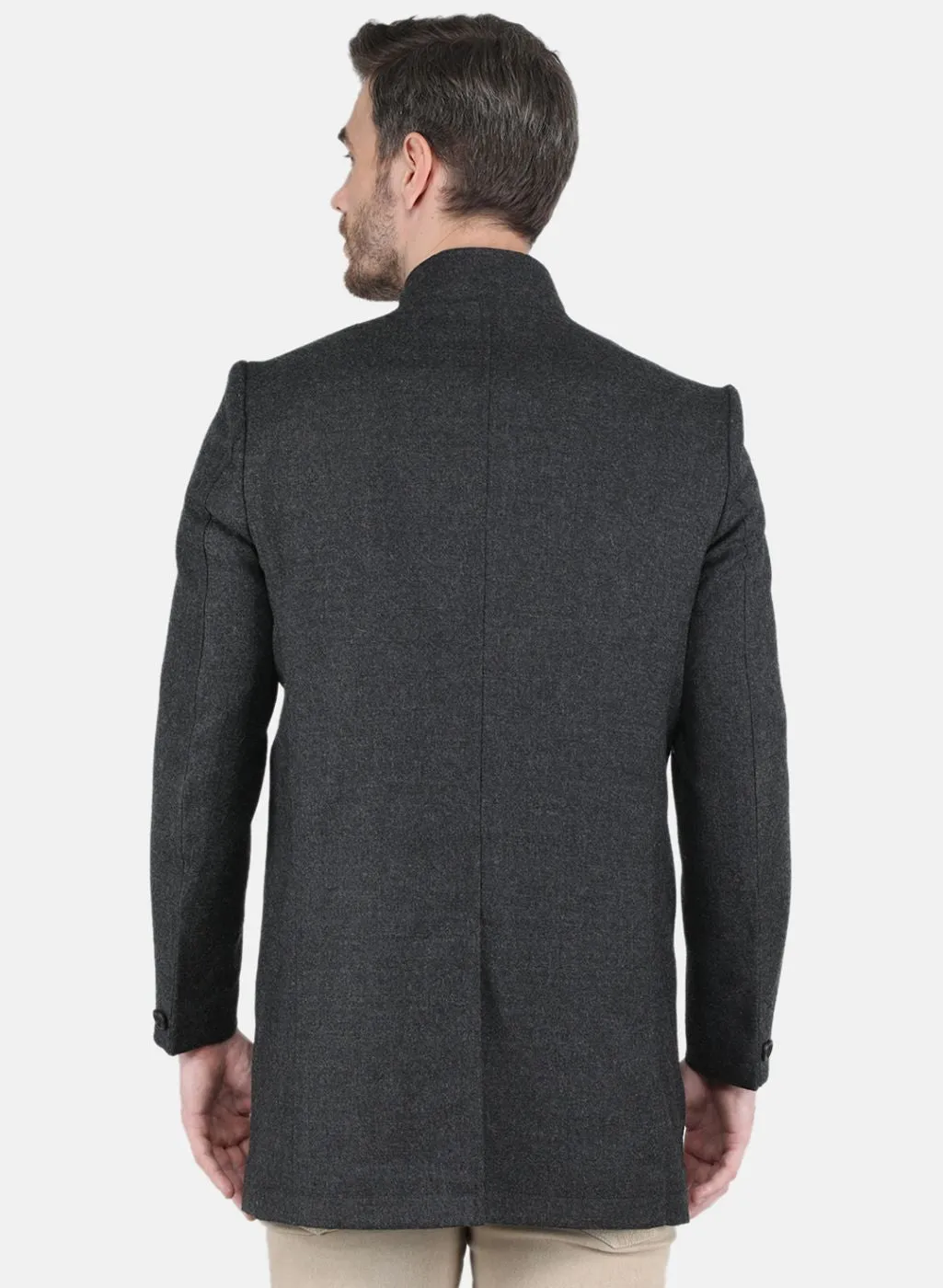 Men Grey Solid Coat