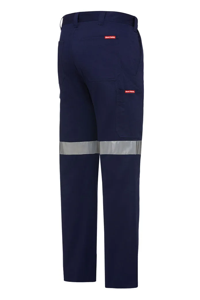 Mens Hard Yakka Basic Drill Cargo Pant Cotton Navy Pants With Tape