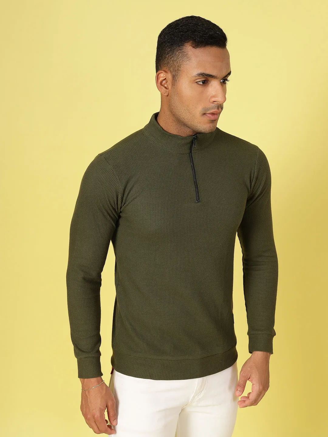 Men’s Zippered Cotton Henley T-shirt