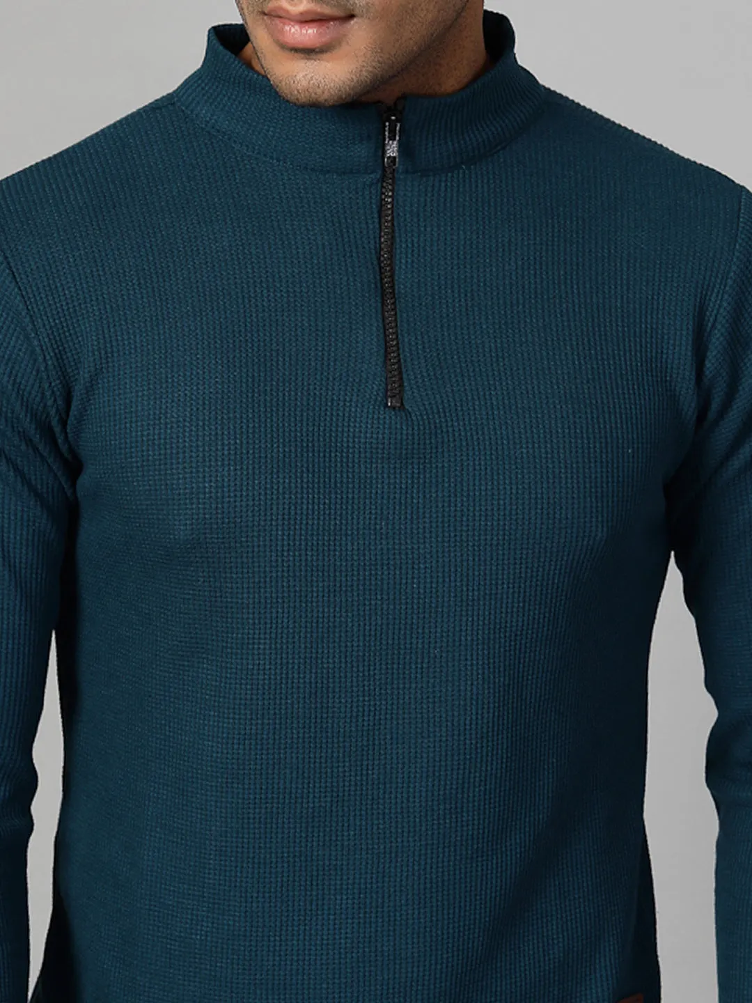 Men’s Zippered Cotton Henley T-shirt