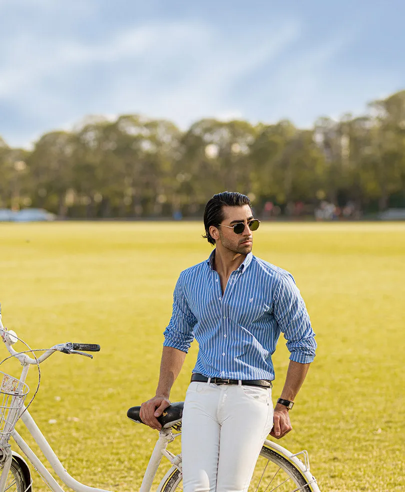 Modern Blue Stripes Shirt (Slim / Modern Fit)