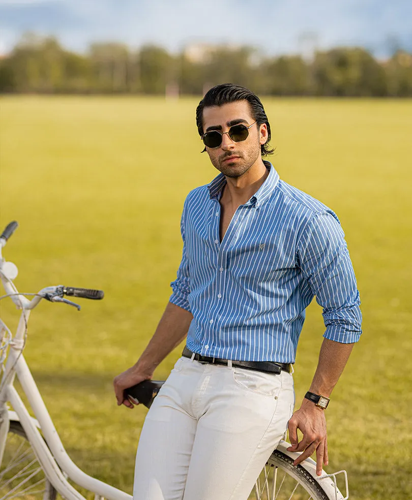 Modern Blue Stripes Shirt (Slim / Modern Fit)