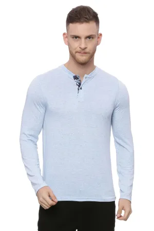 Muscle Fit Henley Long Sleeve T Shirt