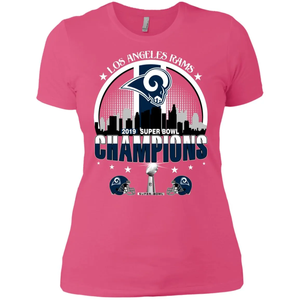 Nfl – Los Angeles Rams 2019 Super Bowl Champions Football Women Cotton T-Shirt