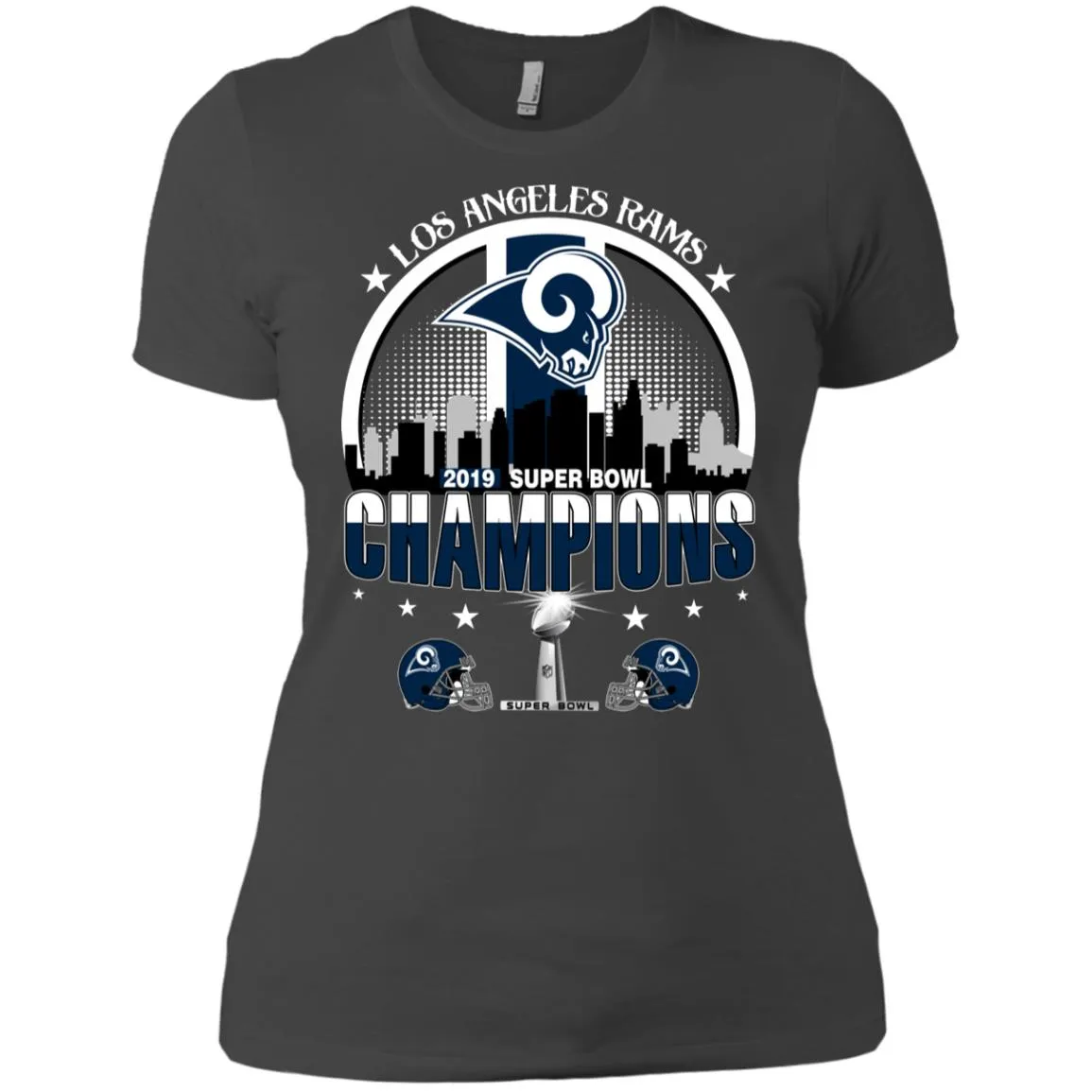 Nfl – Los Angeles Rams 2019 Super Bowl Champions Football Women Cotton T-Shirt