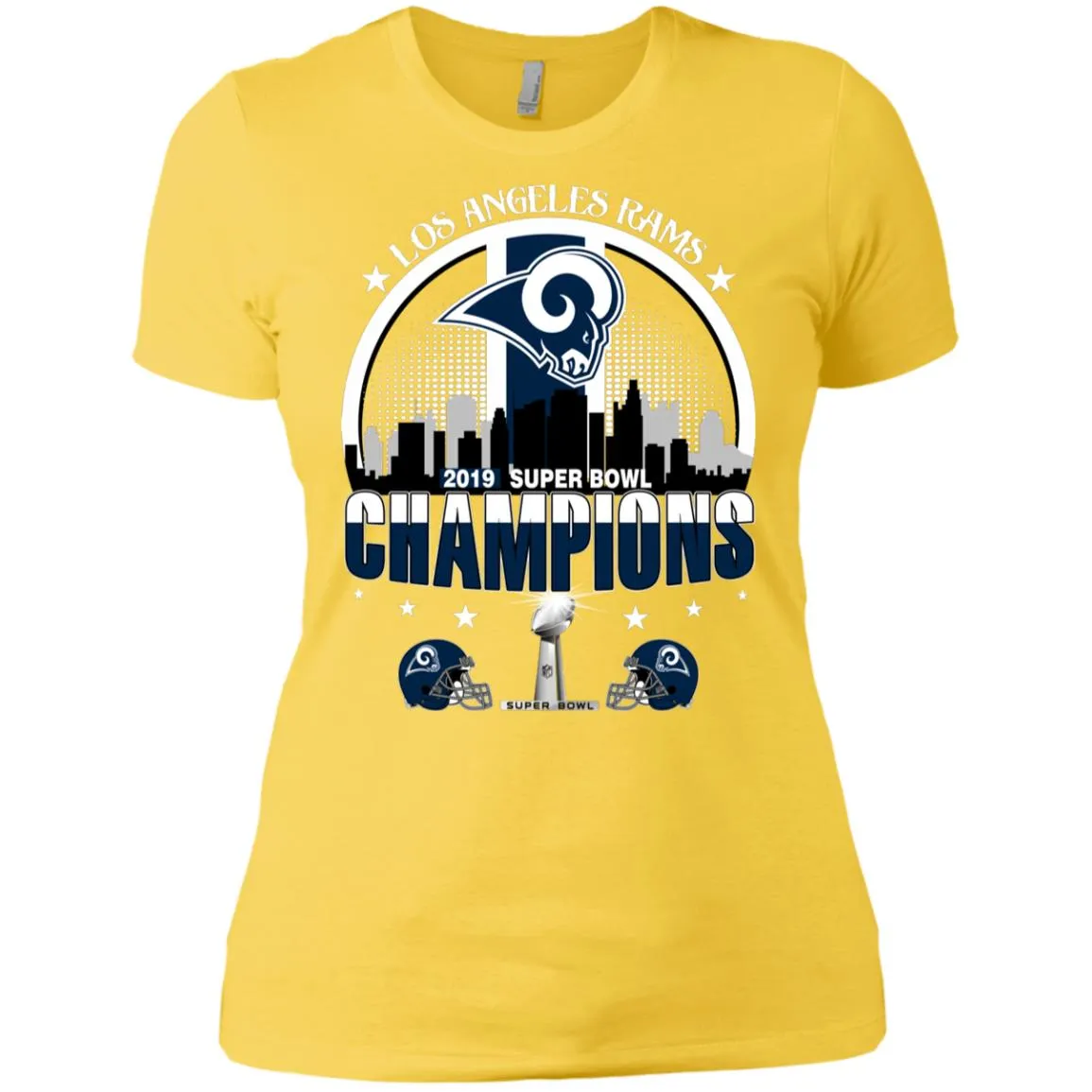 Nfl – Los Angeles Rams 2019 Super Bowl Champions Football Women Cotton T-Shirt