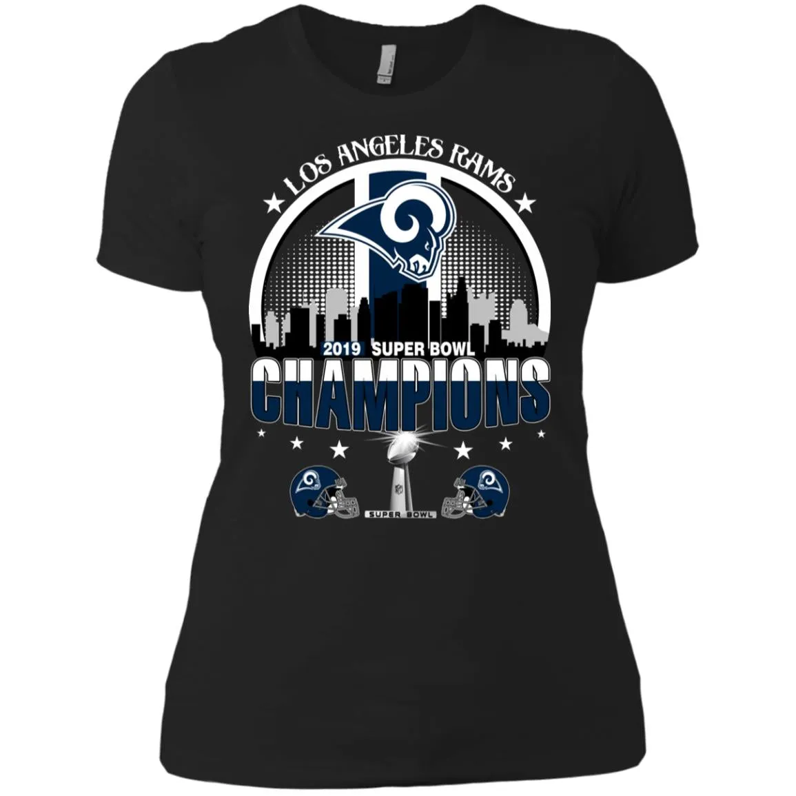 Nfl – Los Angeles Rams 2019 Super Bowl Champions Football Women Cotton T-Shirt