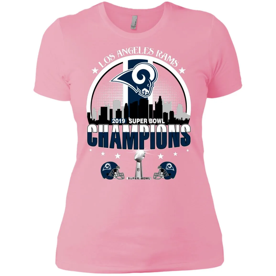 Nfl – Los Angeles Rams 2019 Super Bowl Champions Football Women Cotton T-Shirt