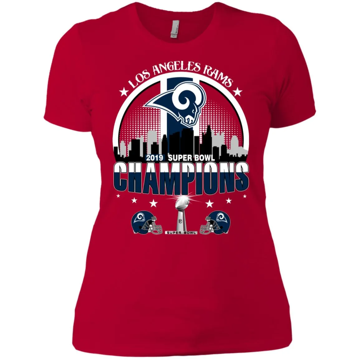 Nfl – Los Angeles Rams 2019 Super Bowl Champions Football Women Cotton T-Shirt