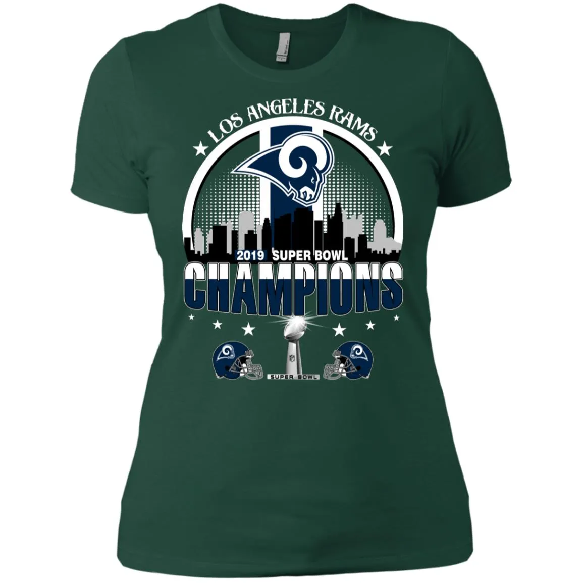 Nfl – Los Angeles Rams 2019 Super Bowl Champions Football Women Cotton T-Shirt