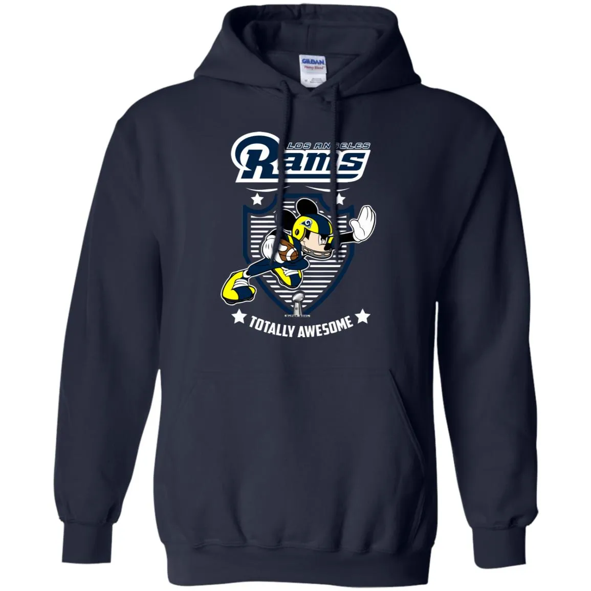 Nfl – Los Angeles Rams Totally Awesome Mickey Mouse Super Bowl 2019 Football Pullover Hoodie Sweatshirt