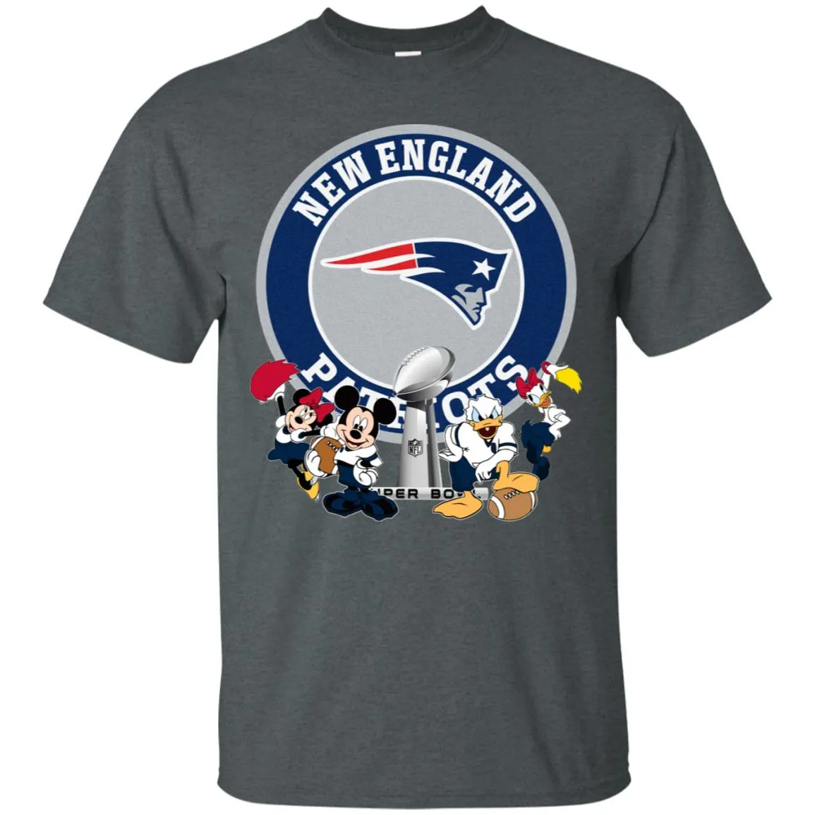 Nfl – New England Patriots Super Bowl 2019 Mickey Mouse Minnie Mouse Donald Duck Daisy Duck Football Men Cotton T-Shirt